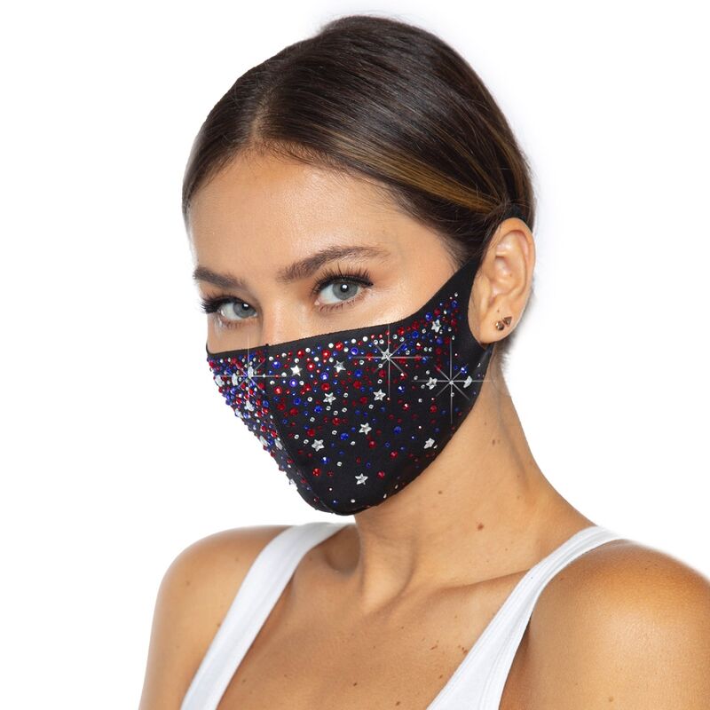 LEG AVENUE LIBERTY RHINEST FACE MASK