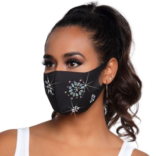 LEG AVENUE FLEUR RHINESTONE FACE MASK